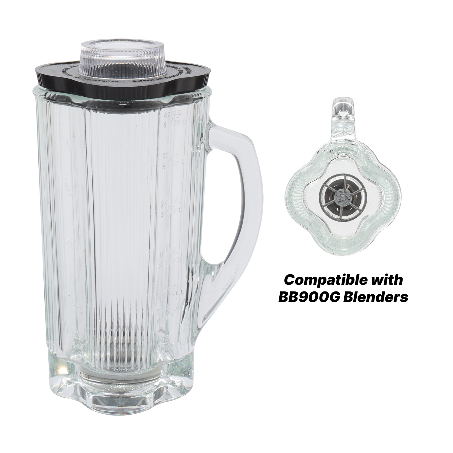 40-oz. Glass Container Complete with Blade and Lid